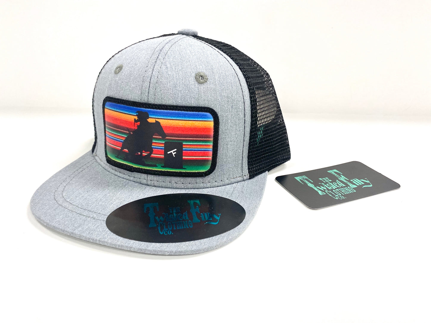 Serape Barrel Racer - Infant / Toddler Trucker Hat - Blk/Htr Gry