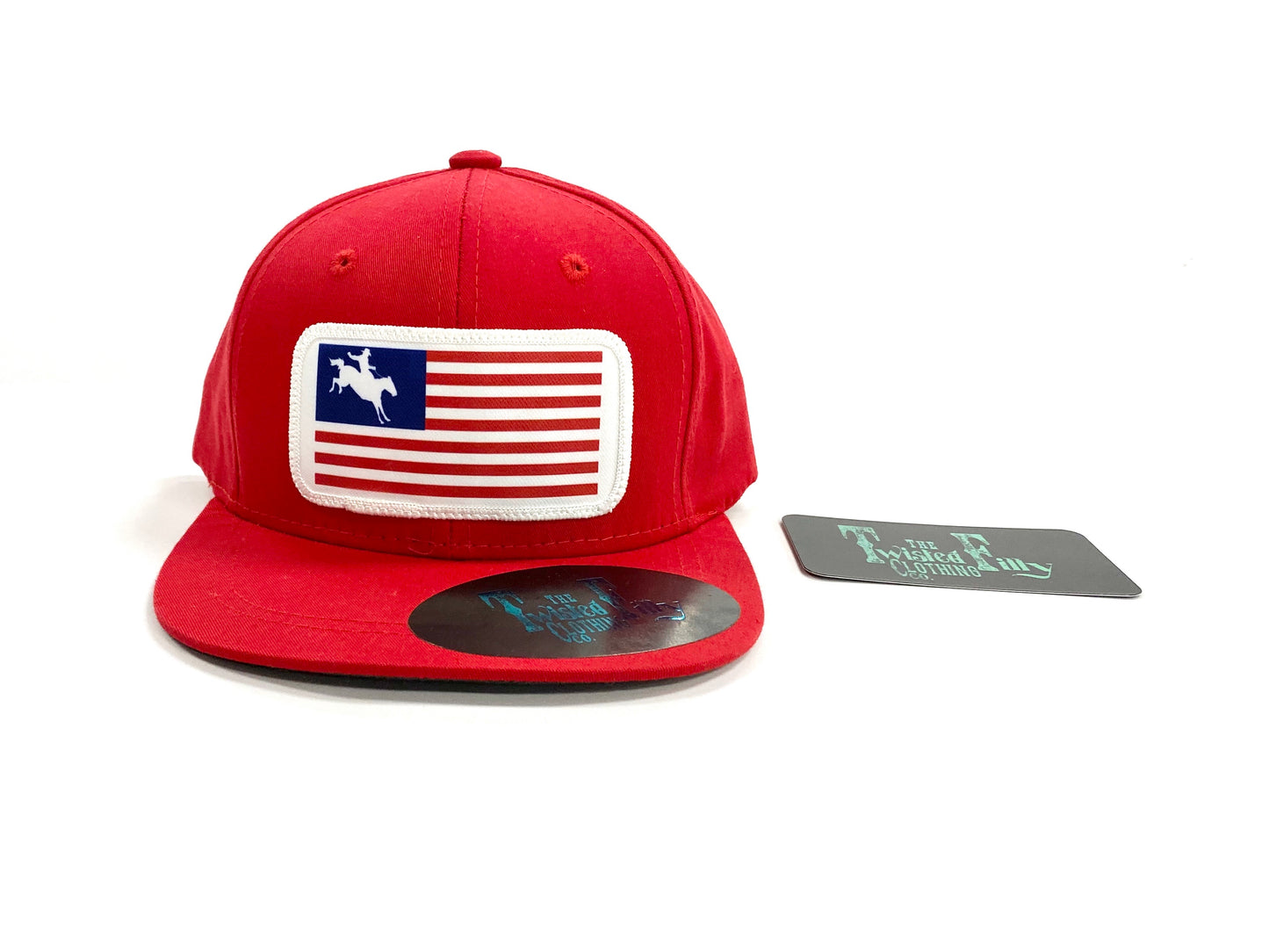 Flag Bronc Rider - Infant / Toddler Snapback Hat - Red