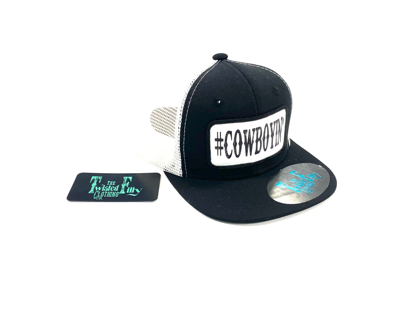 #Cowboyin - Infant / Toddler Trucker Hat - Blk/Wht