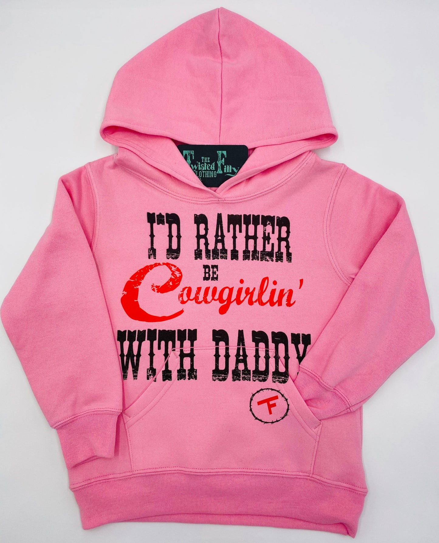 I'd Rather Be Cowgirlin' W/ Daddy - Youth Hoodie - Pink