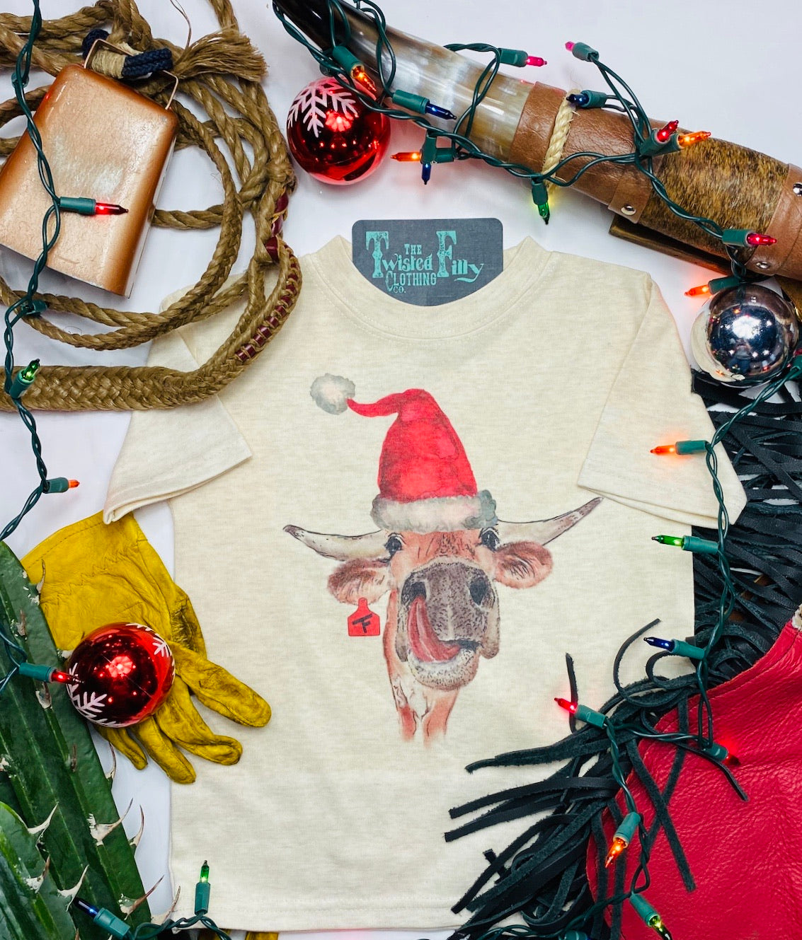 The Santa Steer - S/S Toddler Tee - Oatmeal