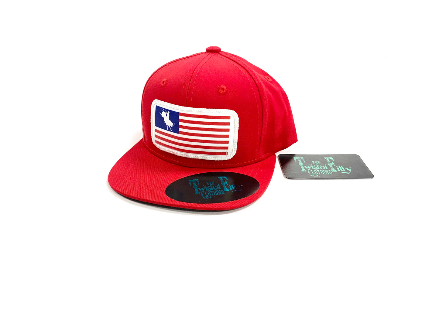 Flag Bull Rider - Infant / Toddler Snapback Hat - Red