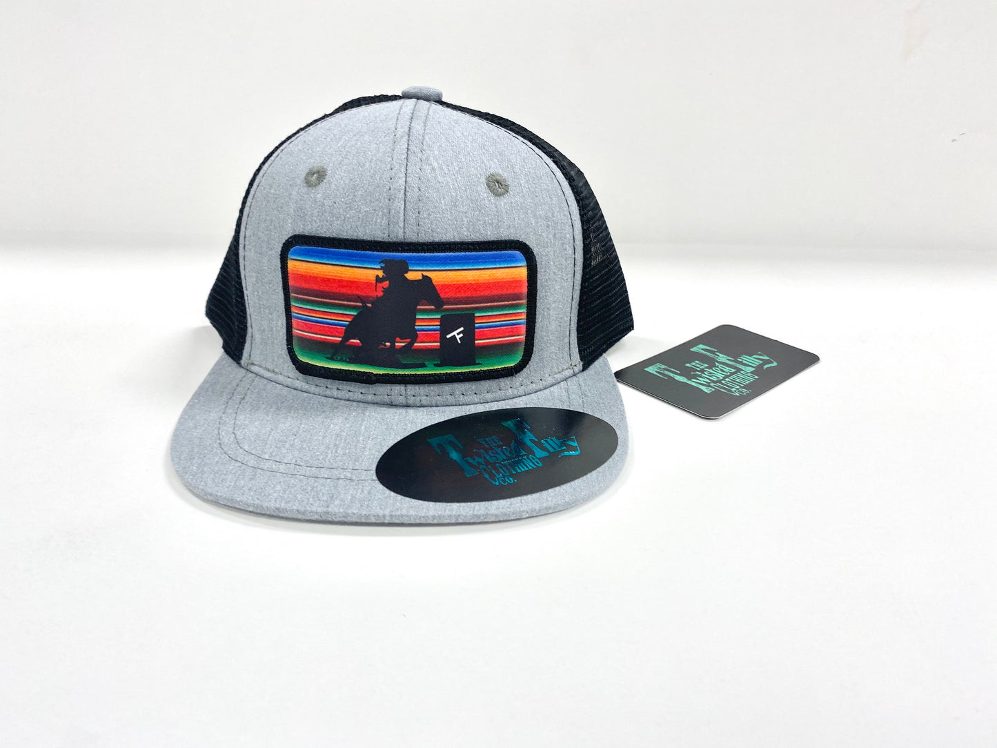 Serape Barrel Racer - Infant / Toddler Trucker Hat - Blk/Htr Gry