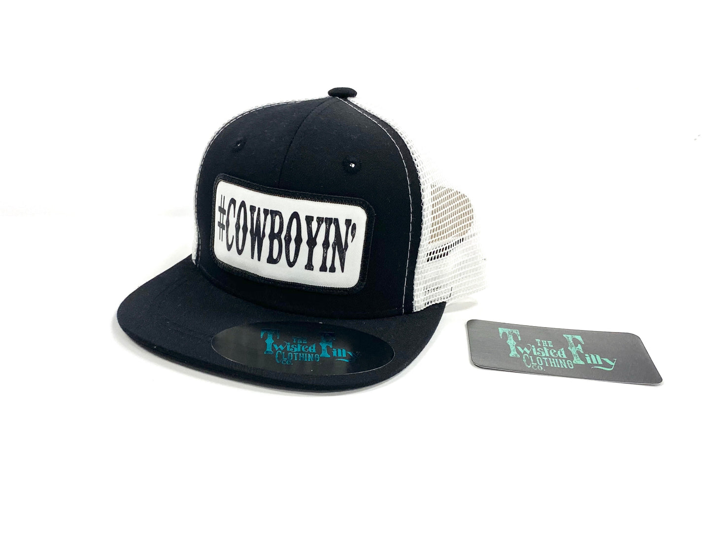 #Cowboyin - Infant / Toddler Trucker Hat - Blk/Wht