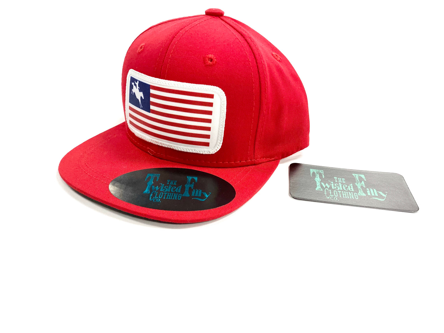 Flag Bronc Rider - Infant / Toddler Snapback Hat - Red