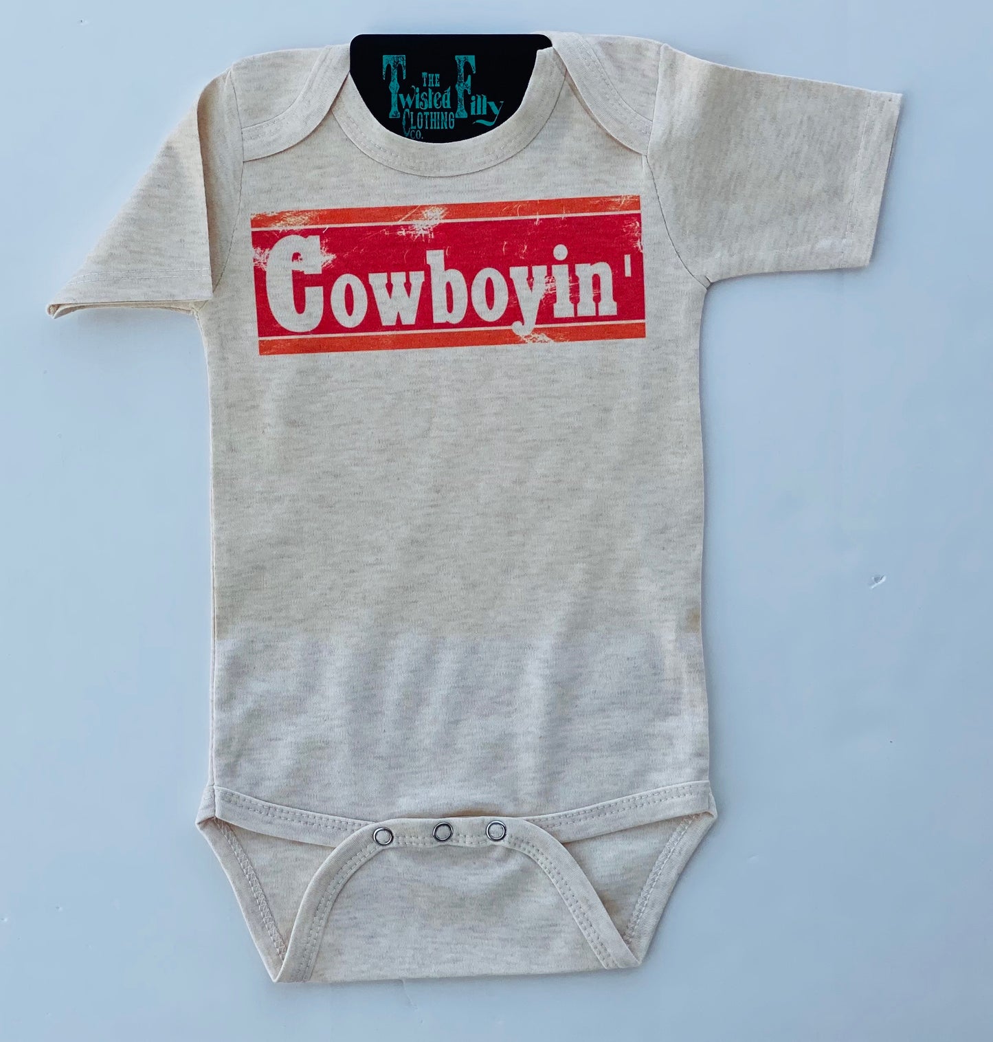 Cowboyin' 70’s Style - S/S Infant One Piece - Oatmeal