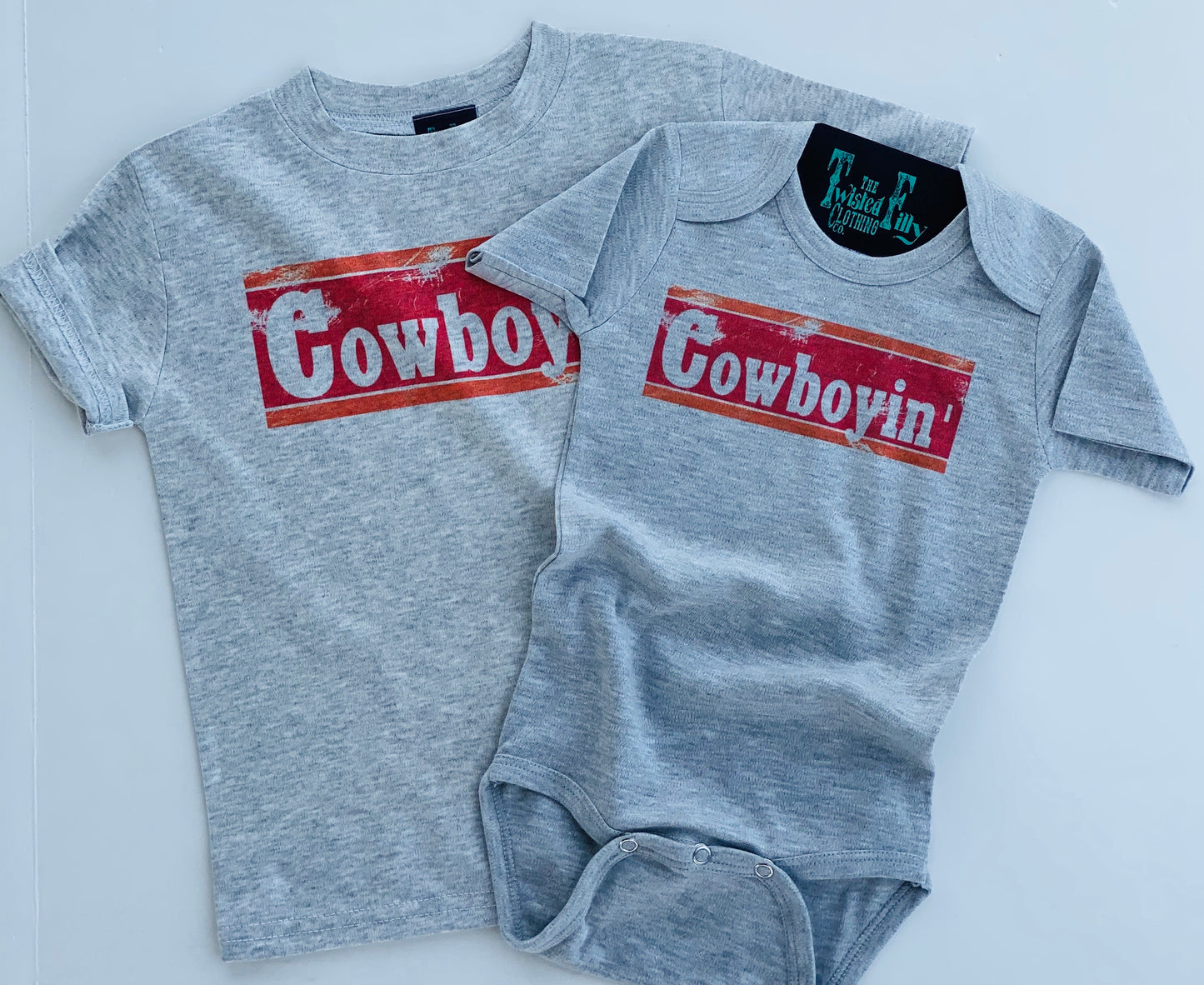 Cowboyin' 70’s Style - L/S Infant One Piece - Gray