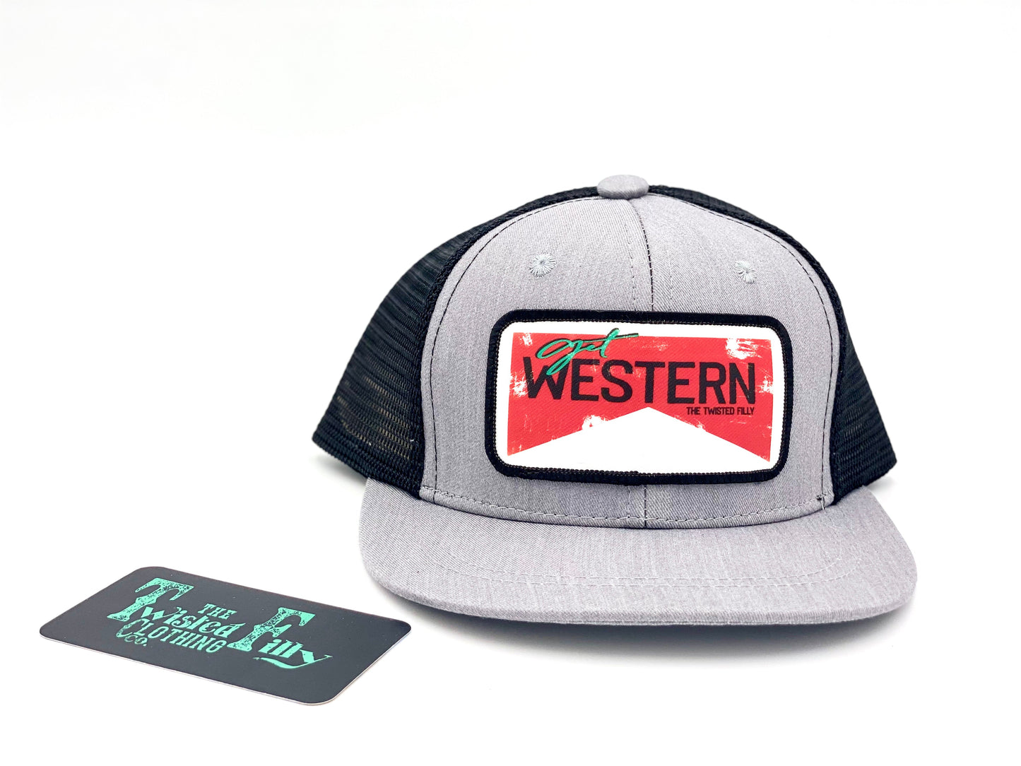 Get Western - Youth/Adult Trucker Hat - Blk/Htr Gry