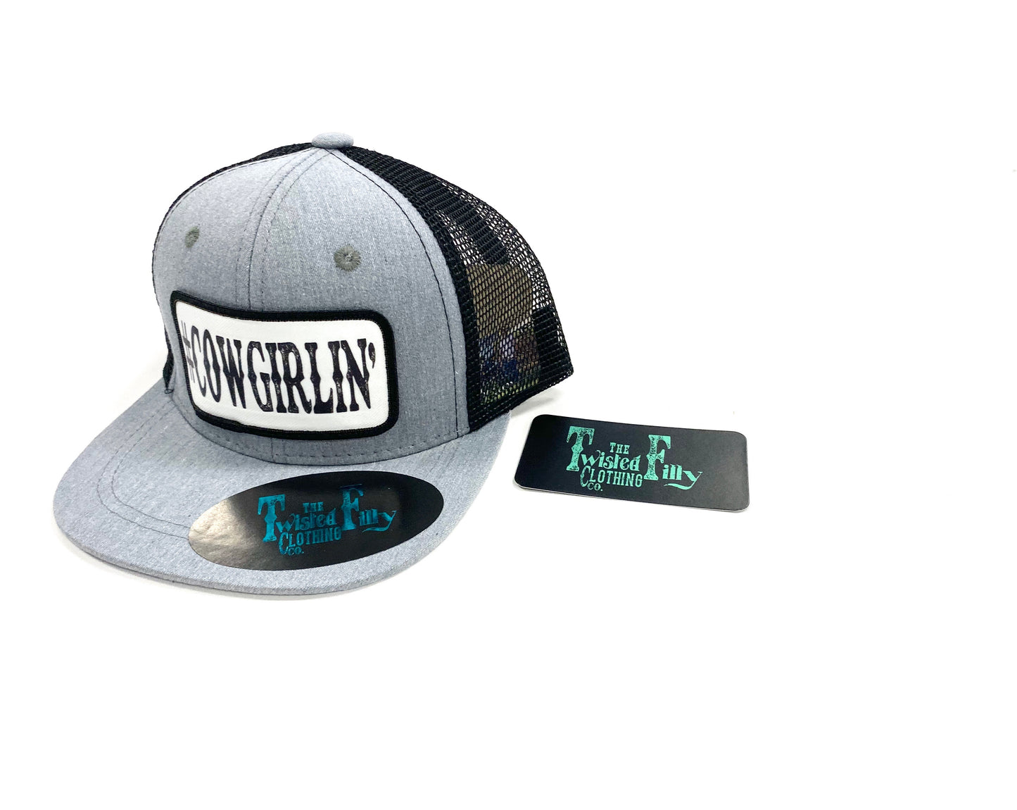 #Cowgirlin' - Infant / Toddler Trucker Hat - Blk/Htr Gry