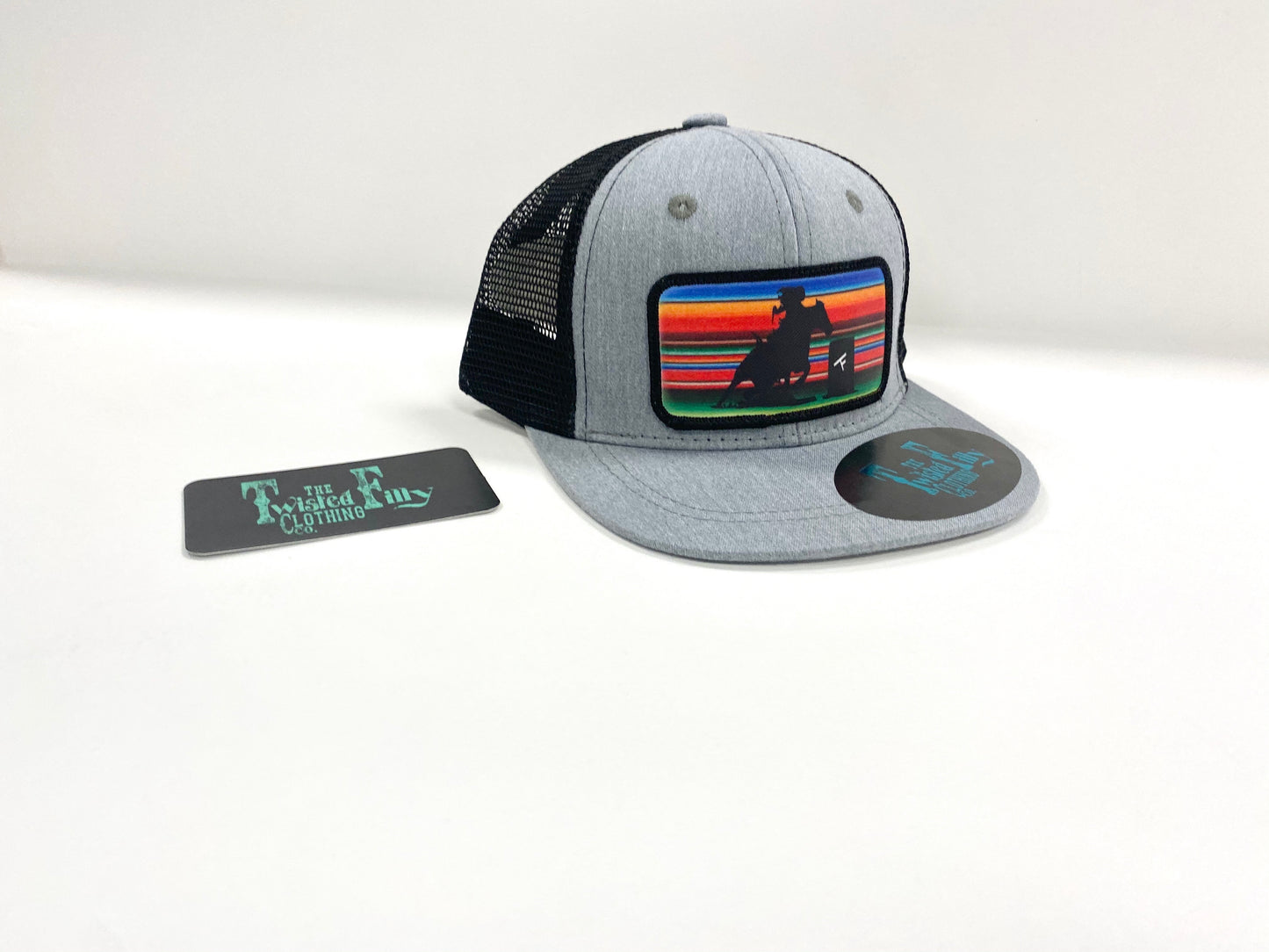 Serape Barrel Racer - Infant / Toddler Trucker Hat - Blk/Htr Gry