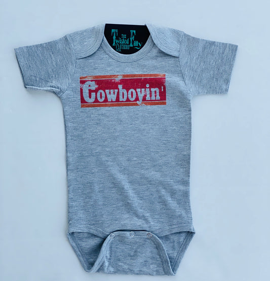 Cowboyin' 70’s Style - L/S Infant One Piece - Gray