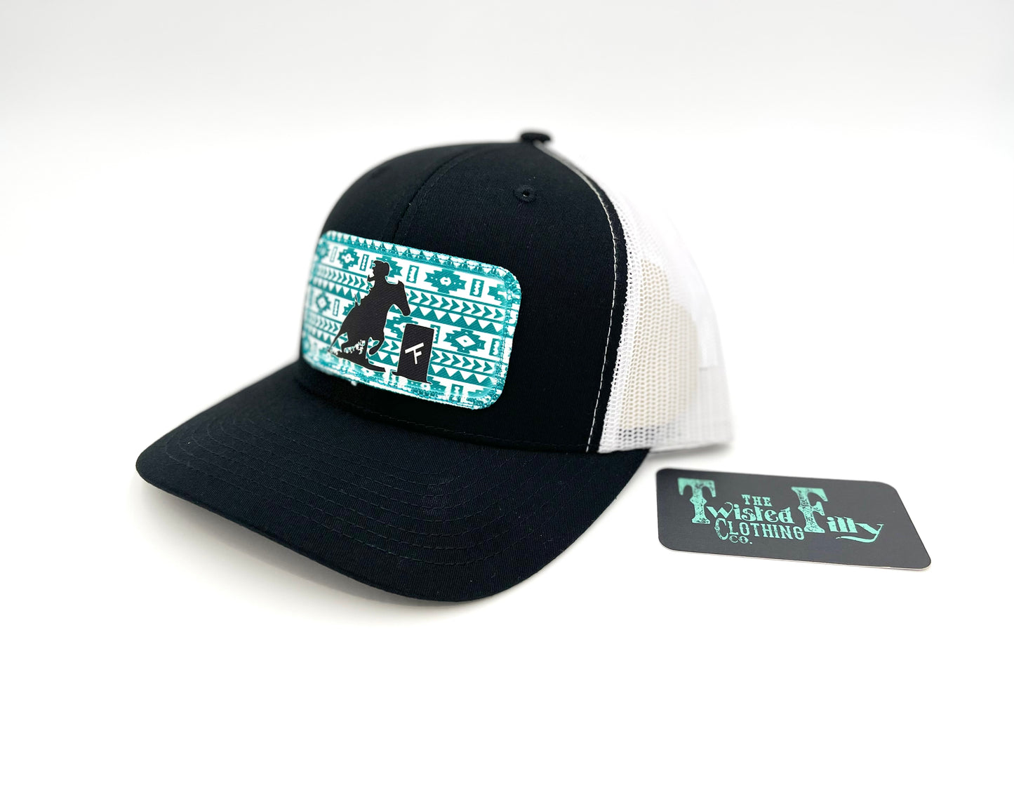 Southwest Barrel Racer - Youth/Adult Trucker - Black & White