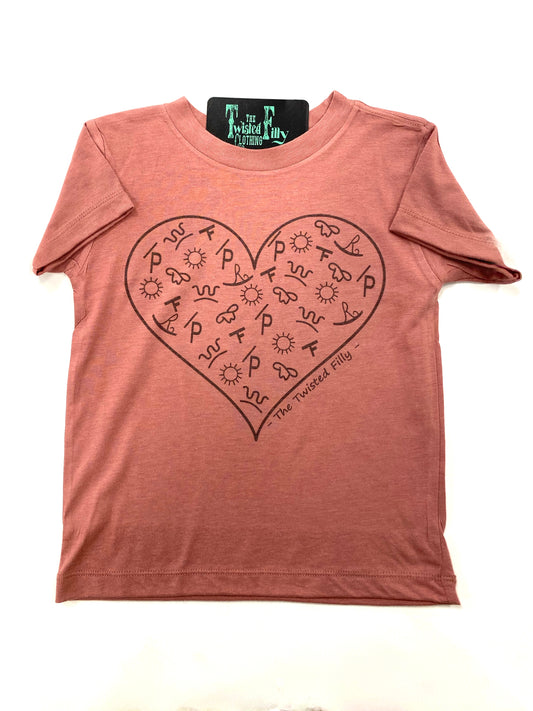 The Branded Heart - S/S Toddler Tee - Mauve