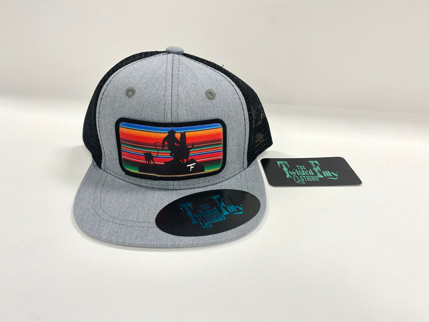 Serape Calf Roper - Infant / Toddler Trucker Hat - Black/Gray