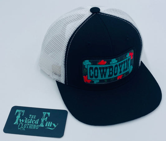 Cowboyin 5.0 - Youth/Adult Trucker Hat - Black/White