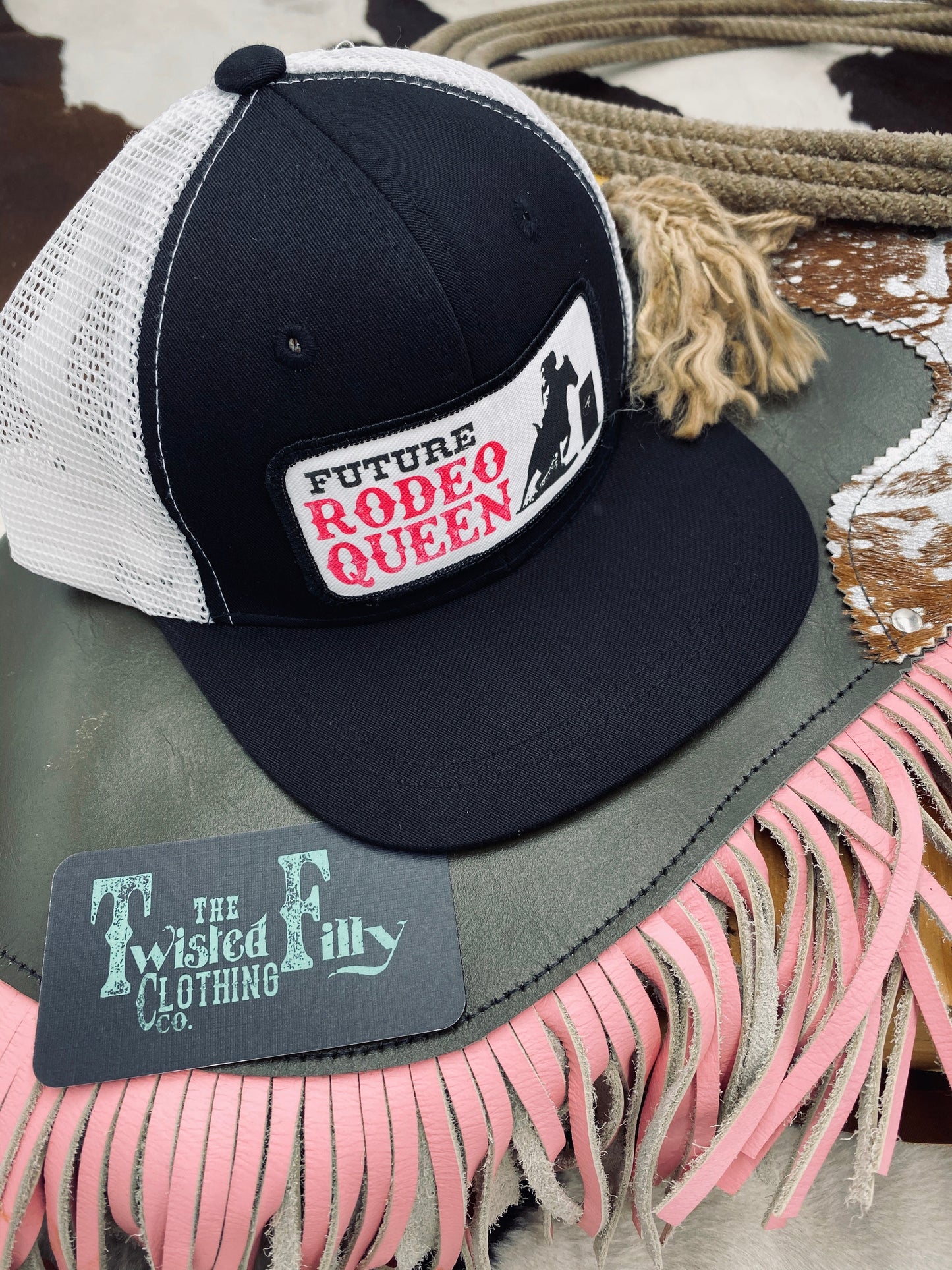 Future Rodeo Queen - Youth Trucker Hat - Black/White