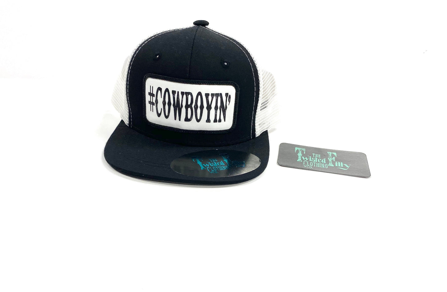 #Cowboyin - Infant / Toddler Trucker Hat - Blk/Wht