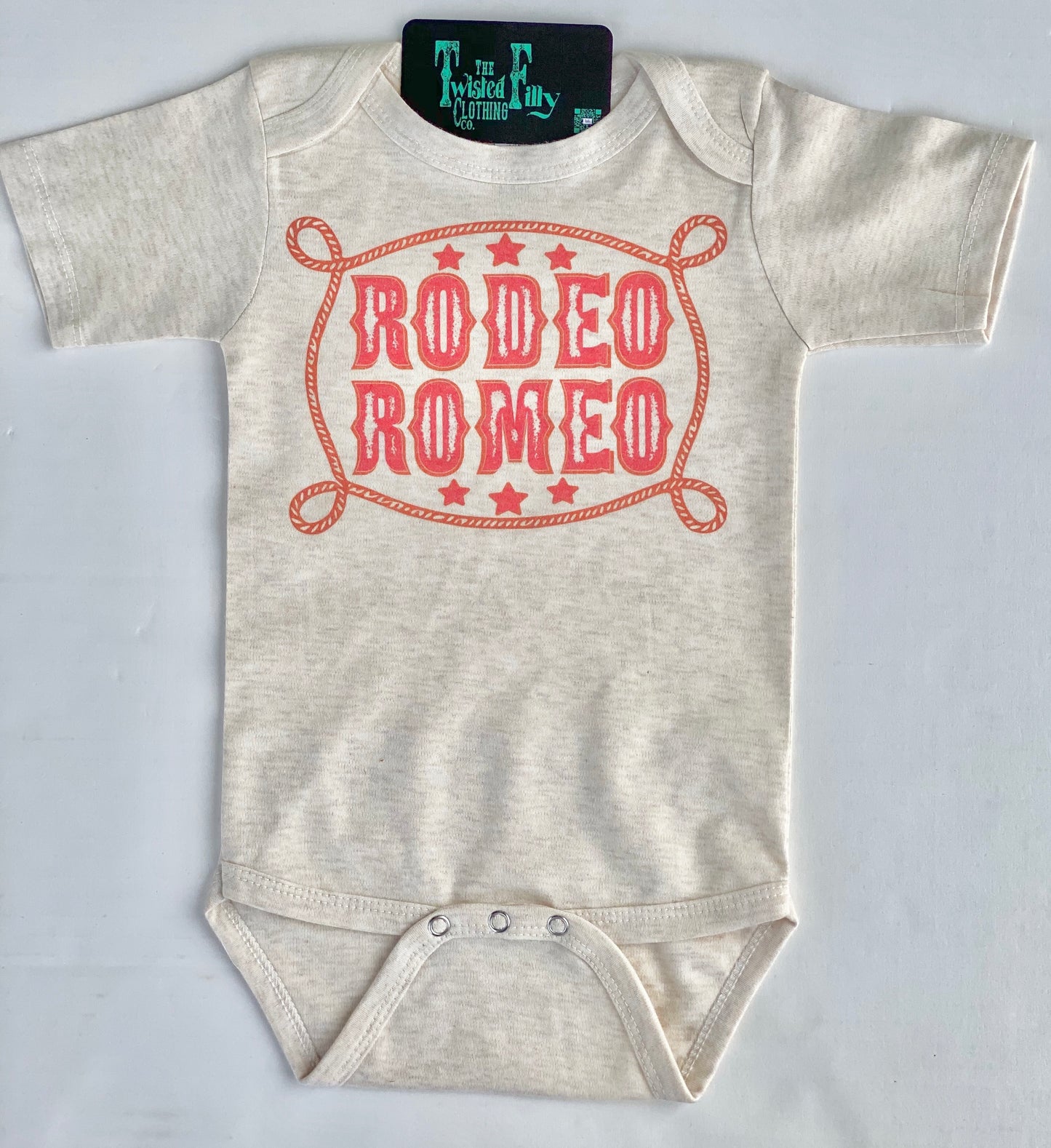 Rodeo Romeo - L/S Infant One Piece - Oatmeal