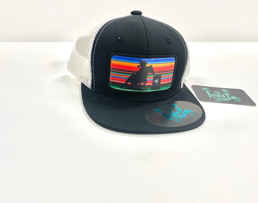 Serape Barrel Racer - Infant / Toddler Trucker Hat - Black/White