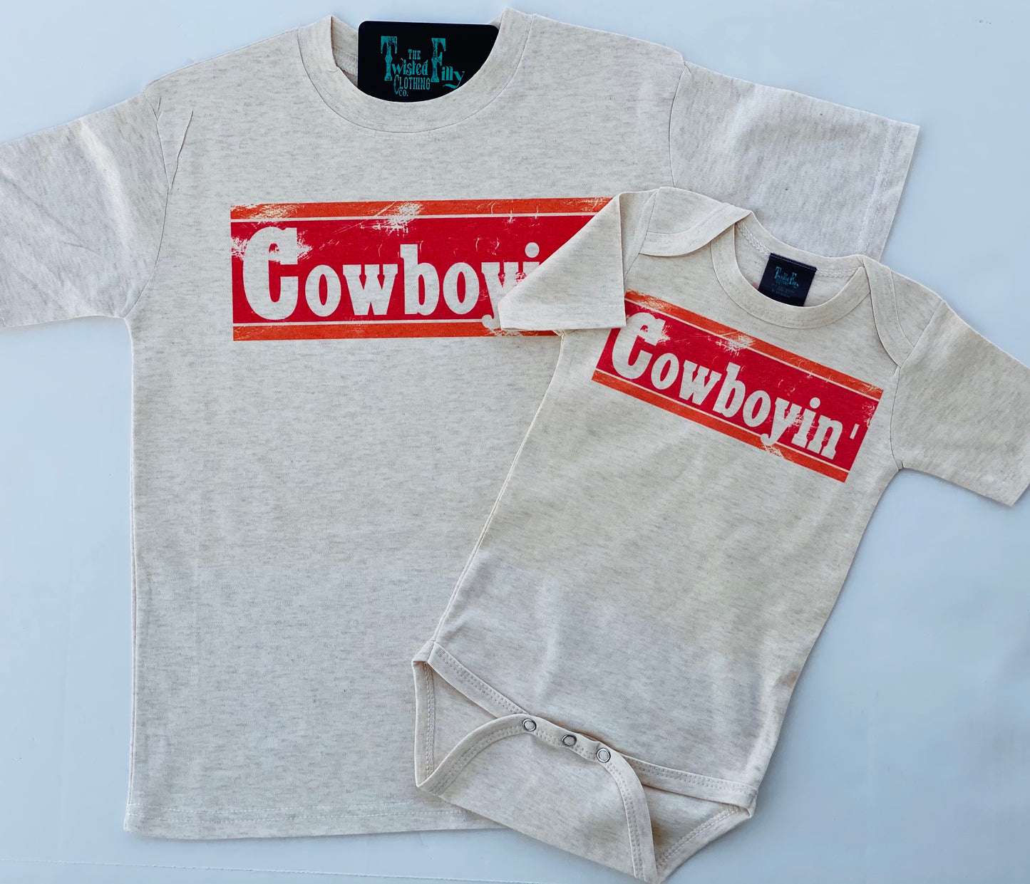 Cowboyin' 70’s Style - S/S Infant One Piece - Oatmeal