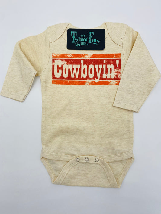Cowboyin' 70’s Style - L/S Infant One Piece - Oatmeal