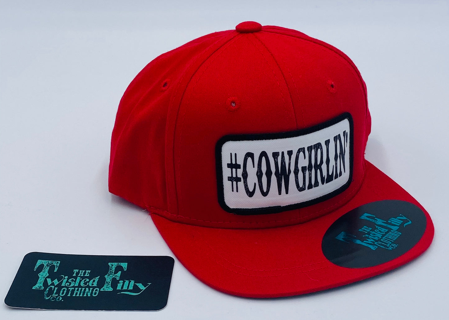 #Cowgirlin - Youth/Adult Snapback Hat - Red