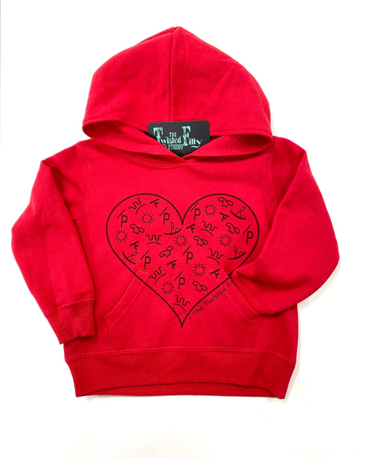 The Branded Heart - Youth Hoodie - Red