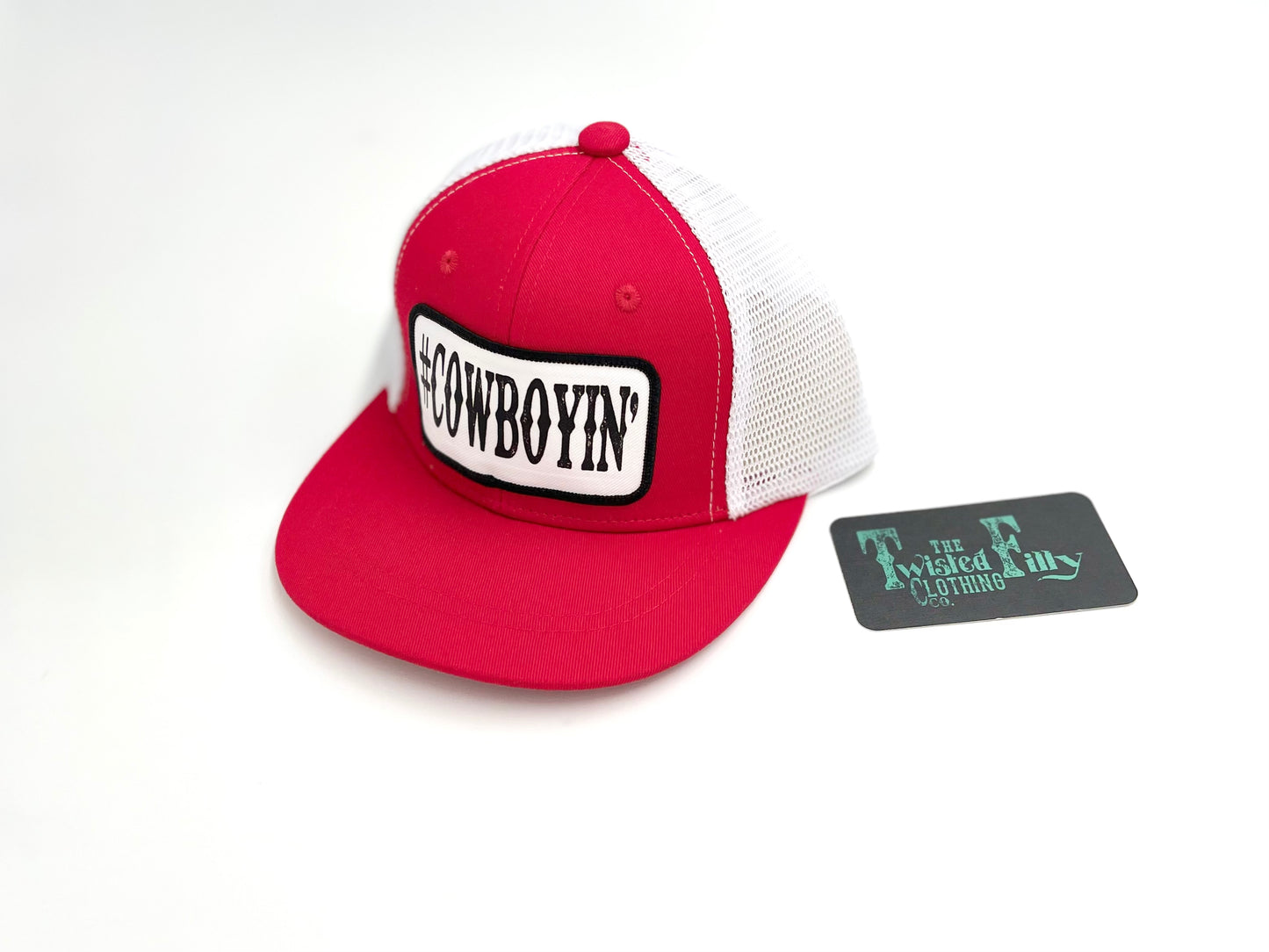 #Cowboyin’ - Infant / Toddler Trucker Hat - Red/Wht