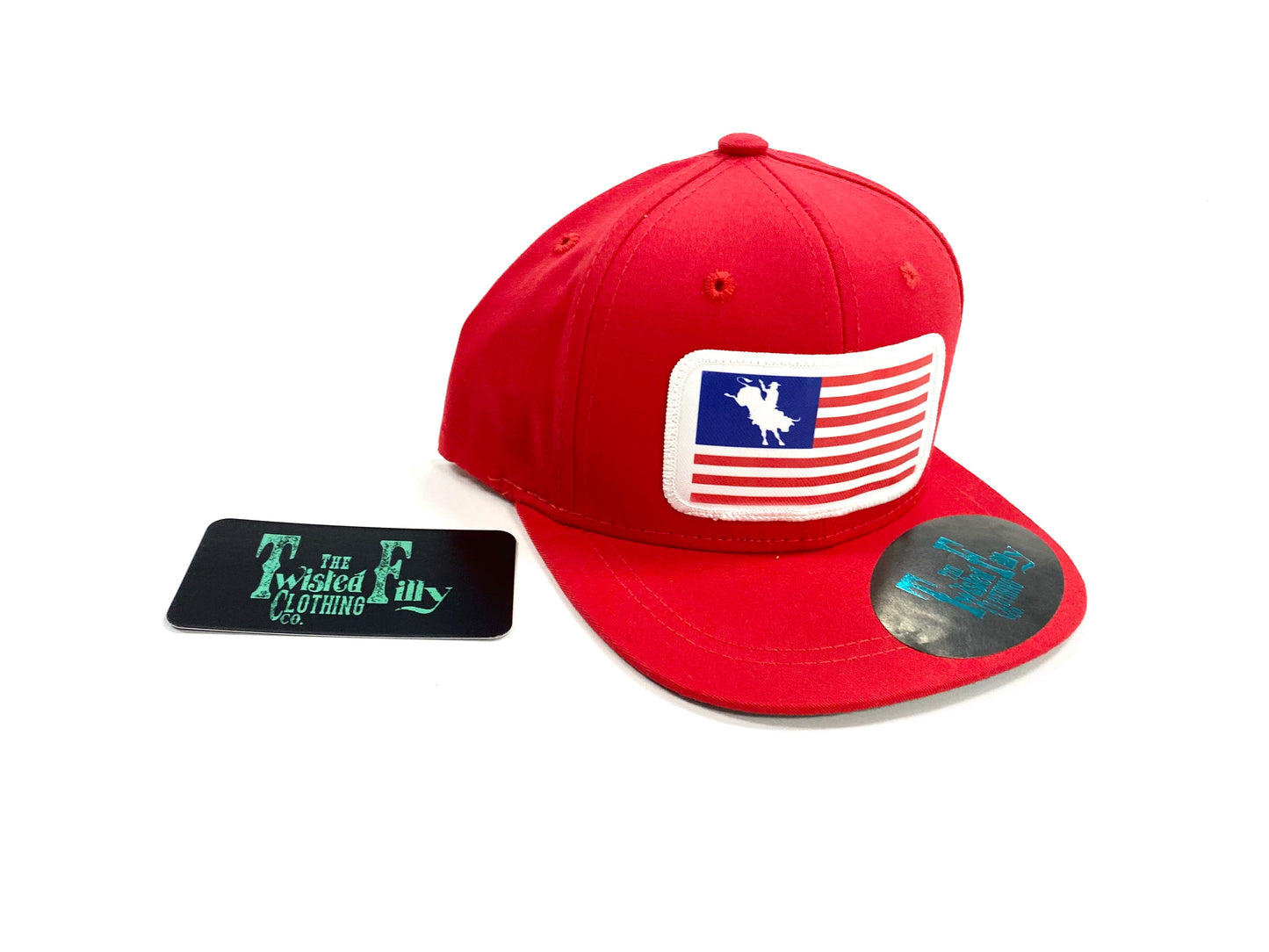 Flag Bull Rider - Infant / Toddler Snapback Hat - Red