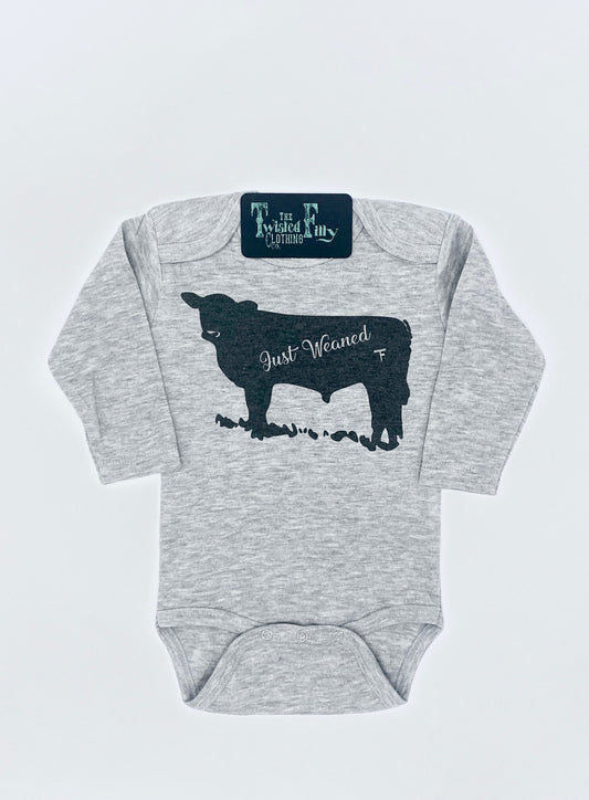 Just Weaned - L/S Infant One Piece - Grey