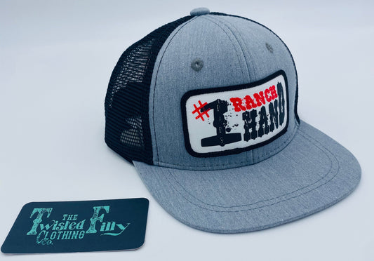 #1 Ranch Hand - Youth Trucker Hat - Blk/Htr Gry