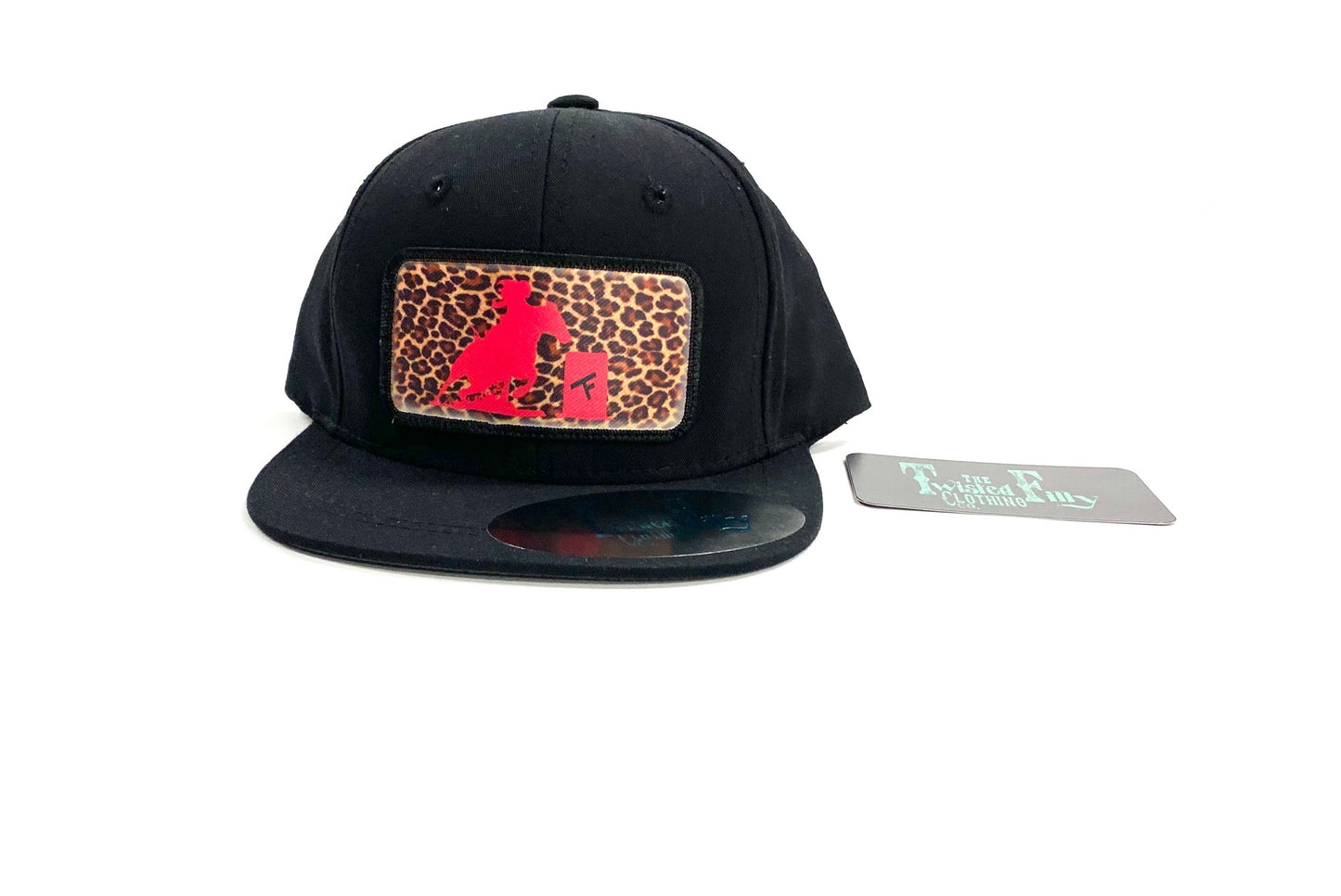 Hot Pink Cheetah Barrel Racer - Youth/Adult Snapback Hat - Black