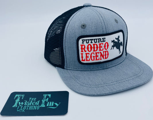 Future Rodeo Legend Bronc Rider - Infant / Toddler Trucker Hat - Blk/Htr Gry