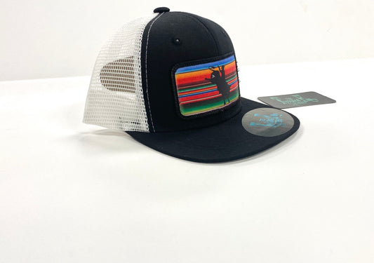 Serape Bull Rider - Infant / Toddler Trucker Hat - Blk/Wht