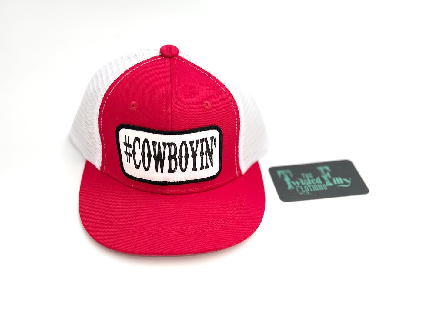 #Cowboyin’ - Infant / Toddler Trucker Hat - Red/Wht