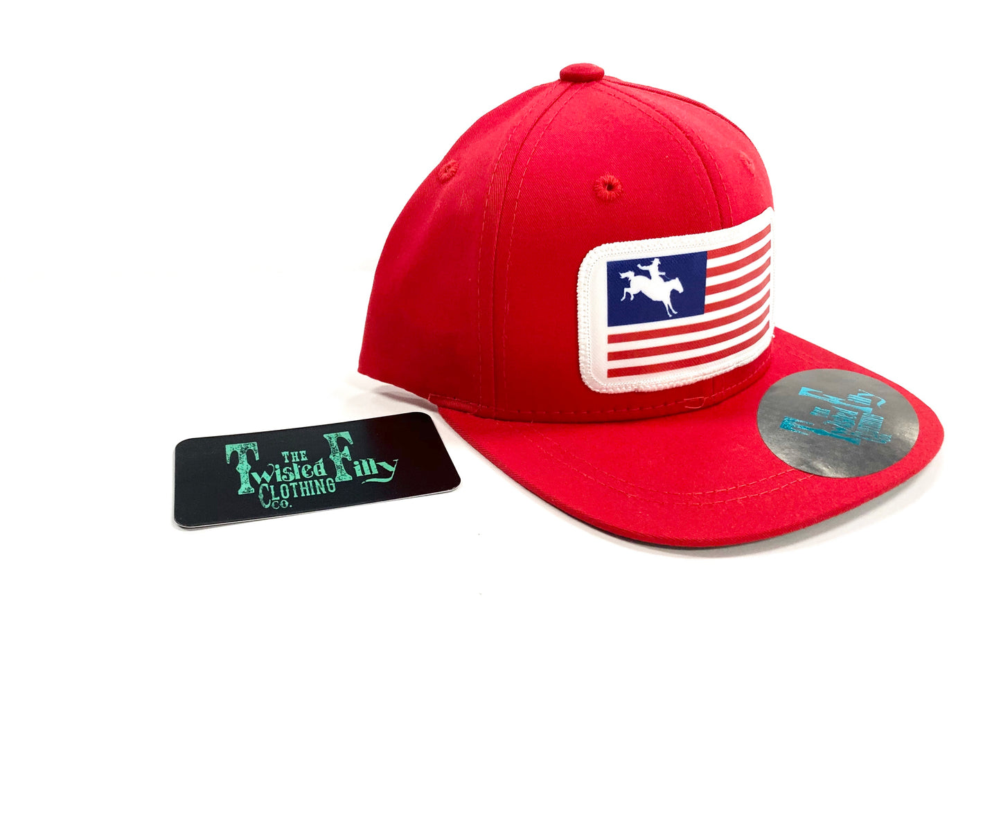 Flag Bronc Rider - Infant / Toddler Snapback Hat - Red