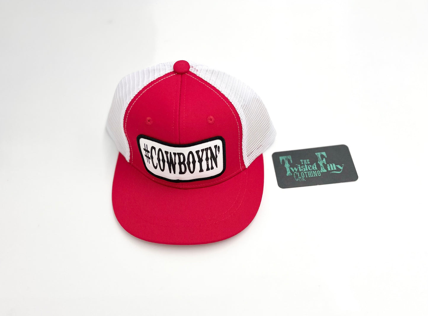 #Cowboyin’ - Infant / Toddler Trucker Hat - Red/Wht