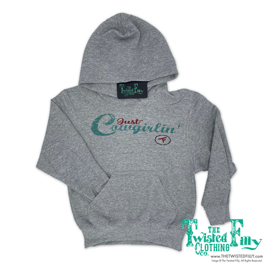 Just Cowgirlin' - Youth Hoodie - Gray