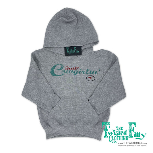 Just Cowgirlin' - Toddler Hoodie - Gray