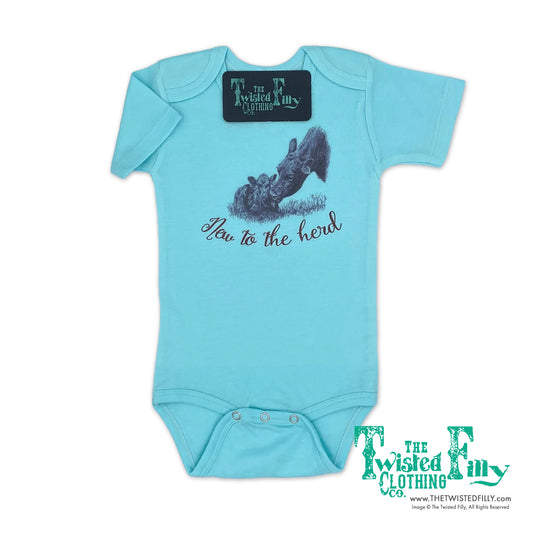 New To The Herd - S/S Infant One Piece - Turquoise