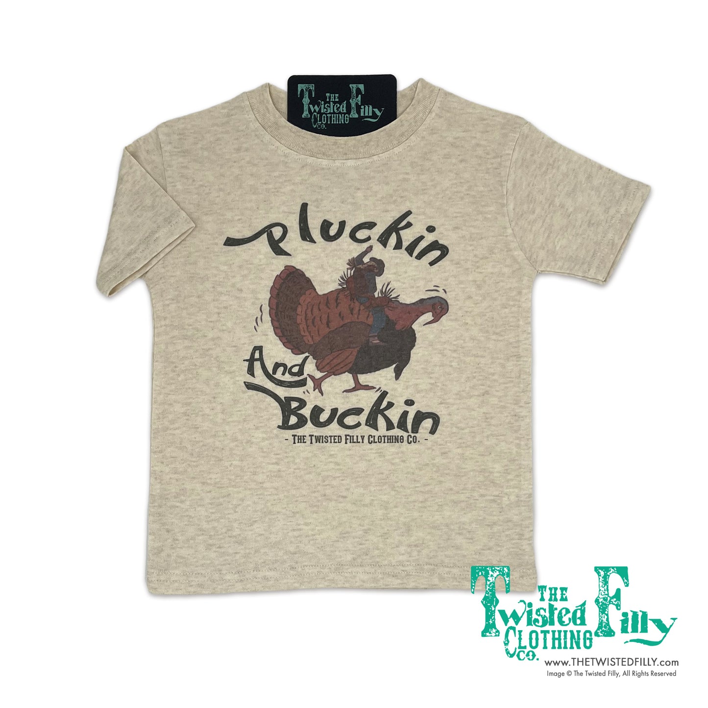 Pluckin and Buckin Turkey Bronc COWGIRL - S/S Toddler Tee - Oatmeal