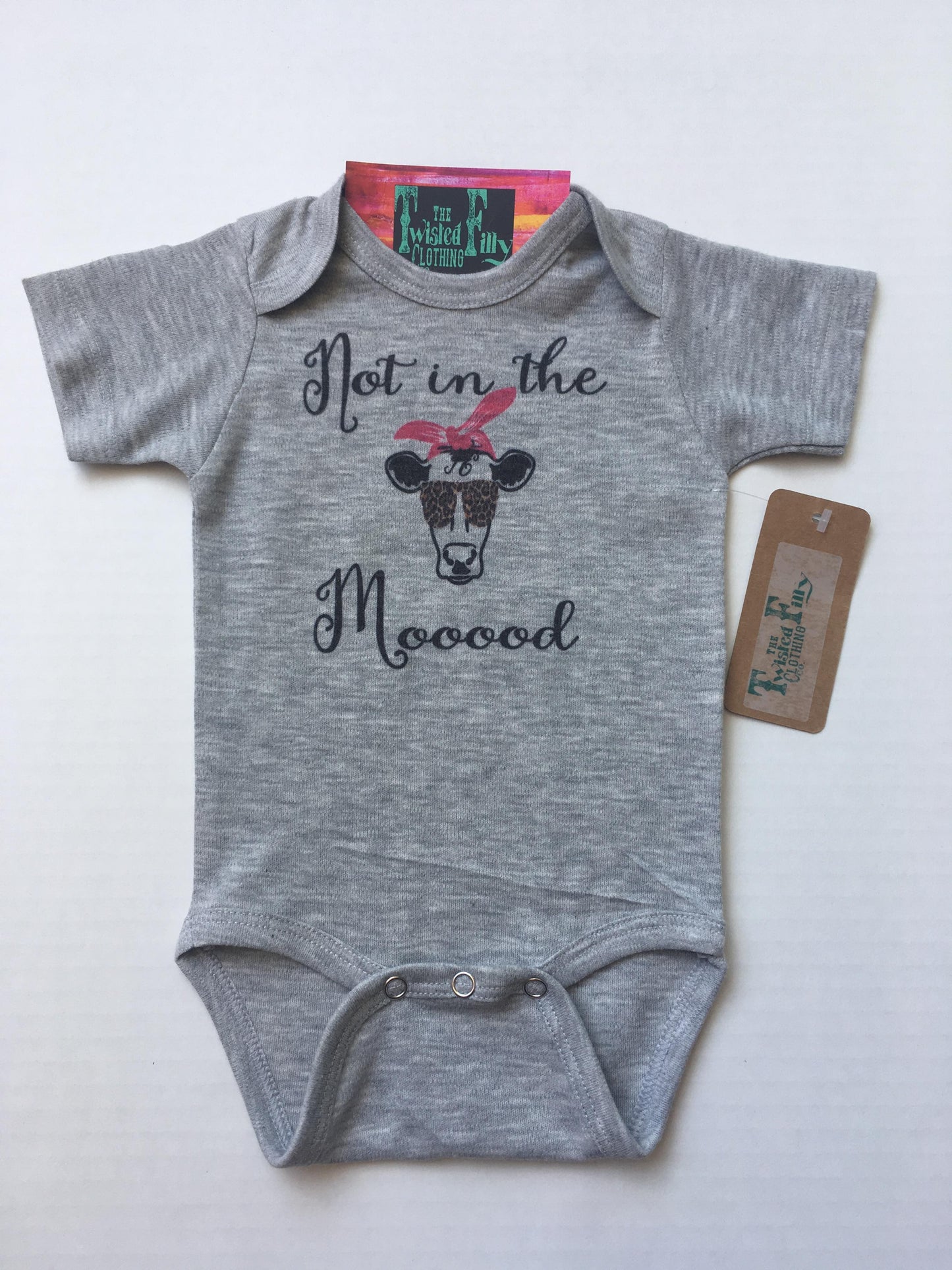 Not In The Mooood - Girls S/S Infant One Piece - Gray