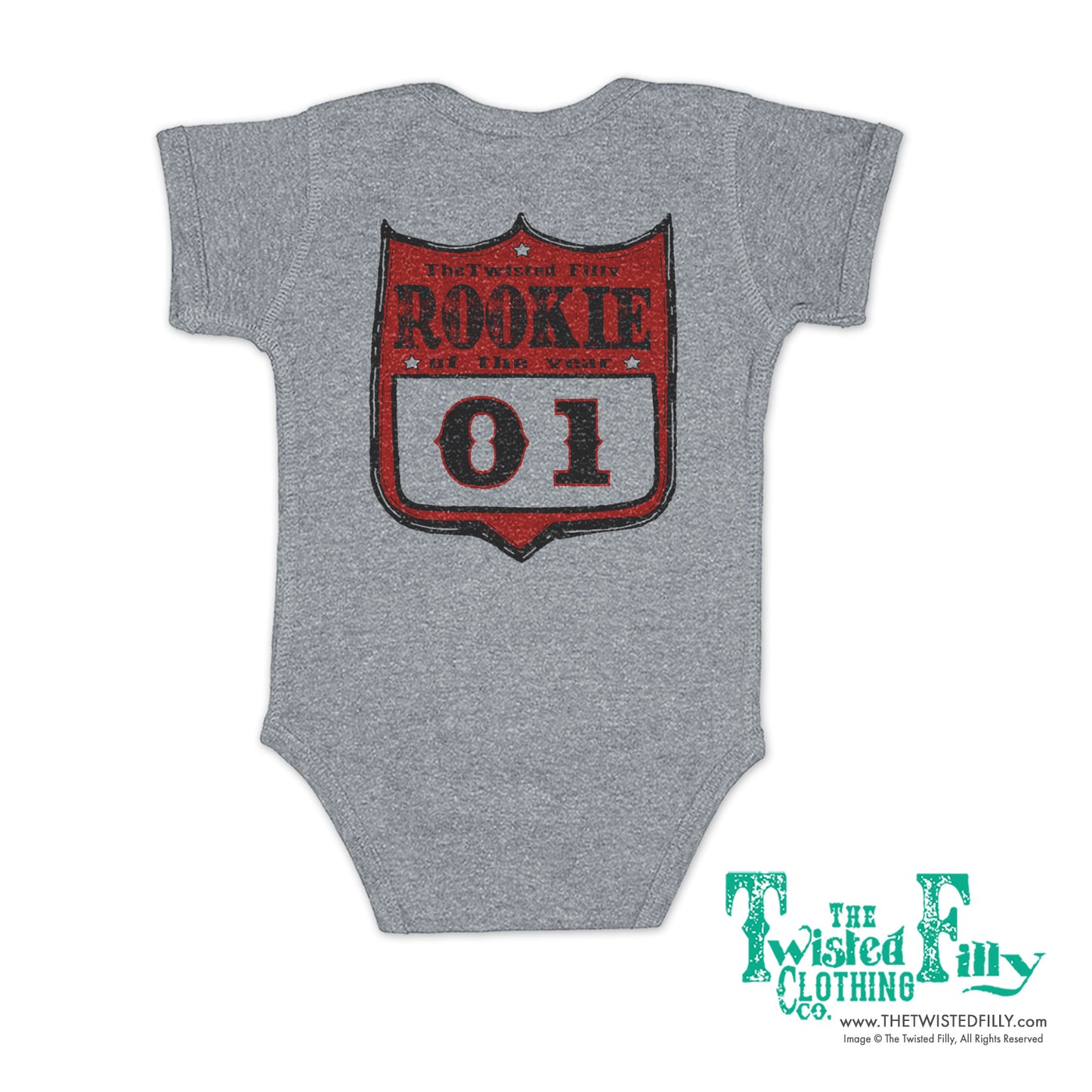 Rookie Of The Year Rodeo Back Number - S/S Infant One Piece - Assorted Colors