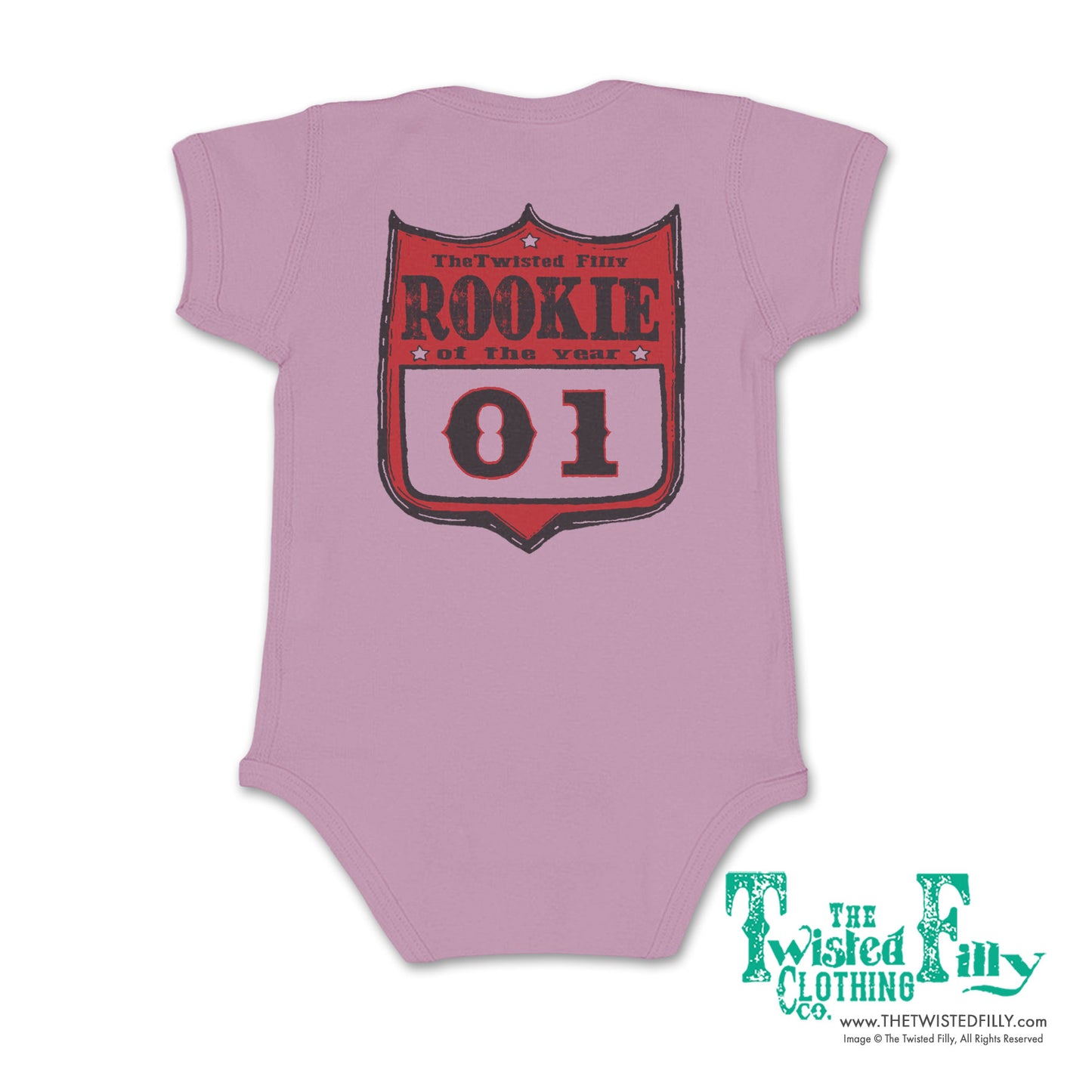 Rookie Of The Year Rodeo Back Number - S/S Infant One Piece - Assorted Colors