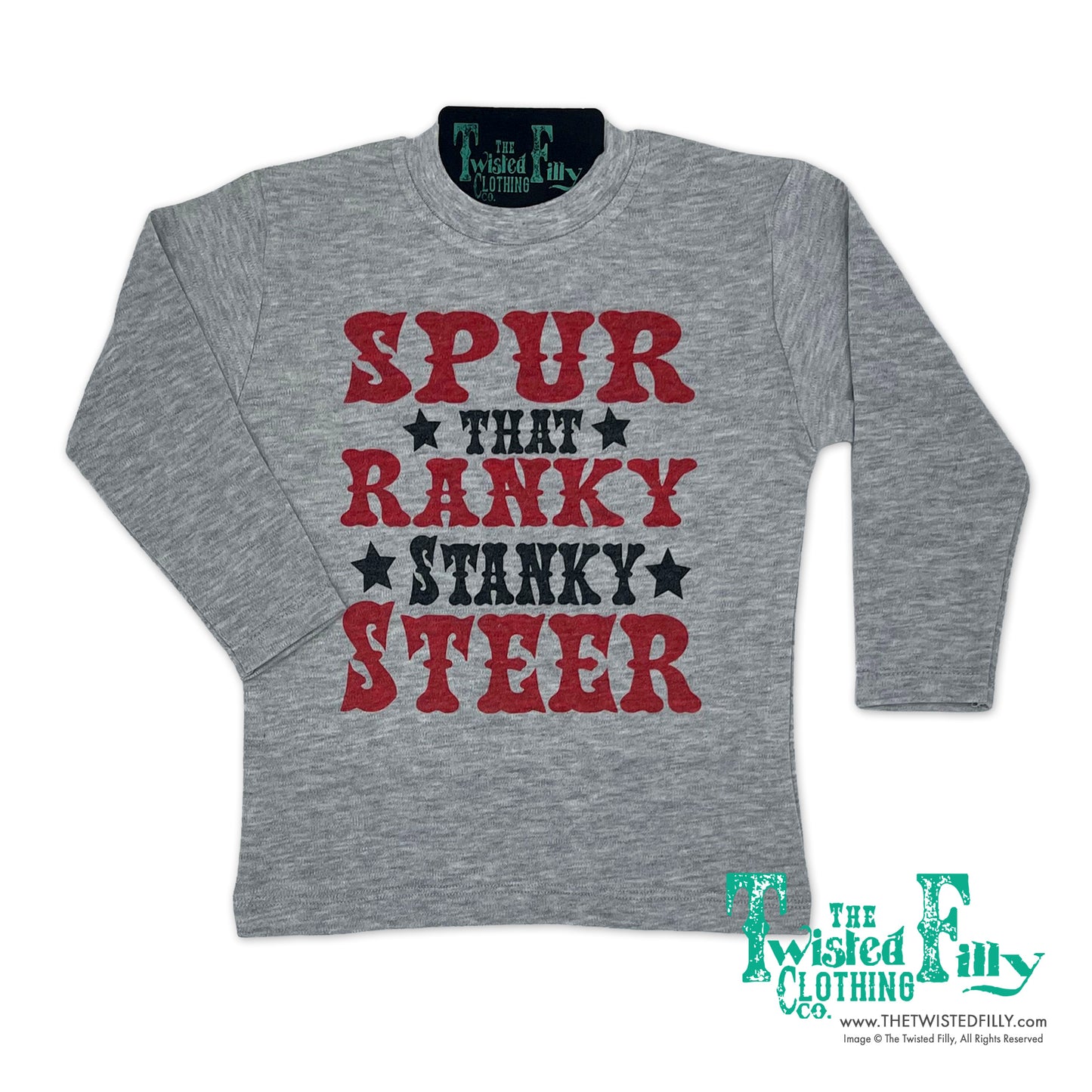 Spur That Ranky Stanky Steer - L/S Toddler Tee - Gray