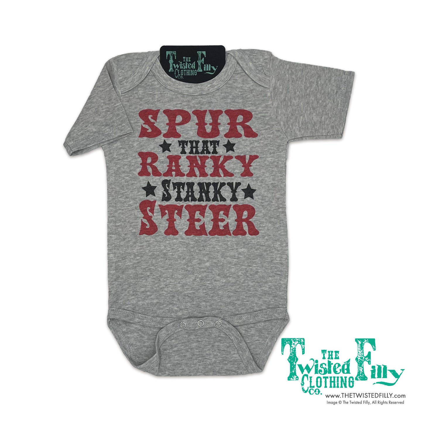 Ranky Stanky Steer - S/S Infant One Piece - Grey