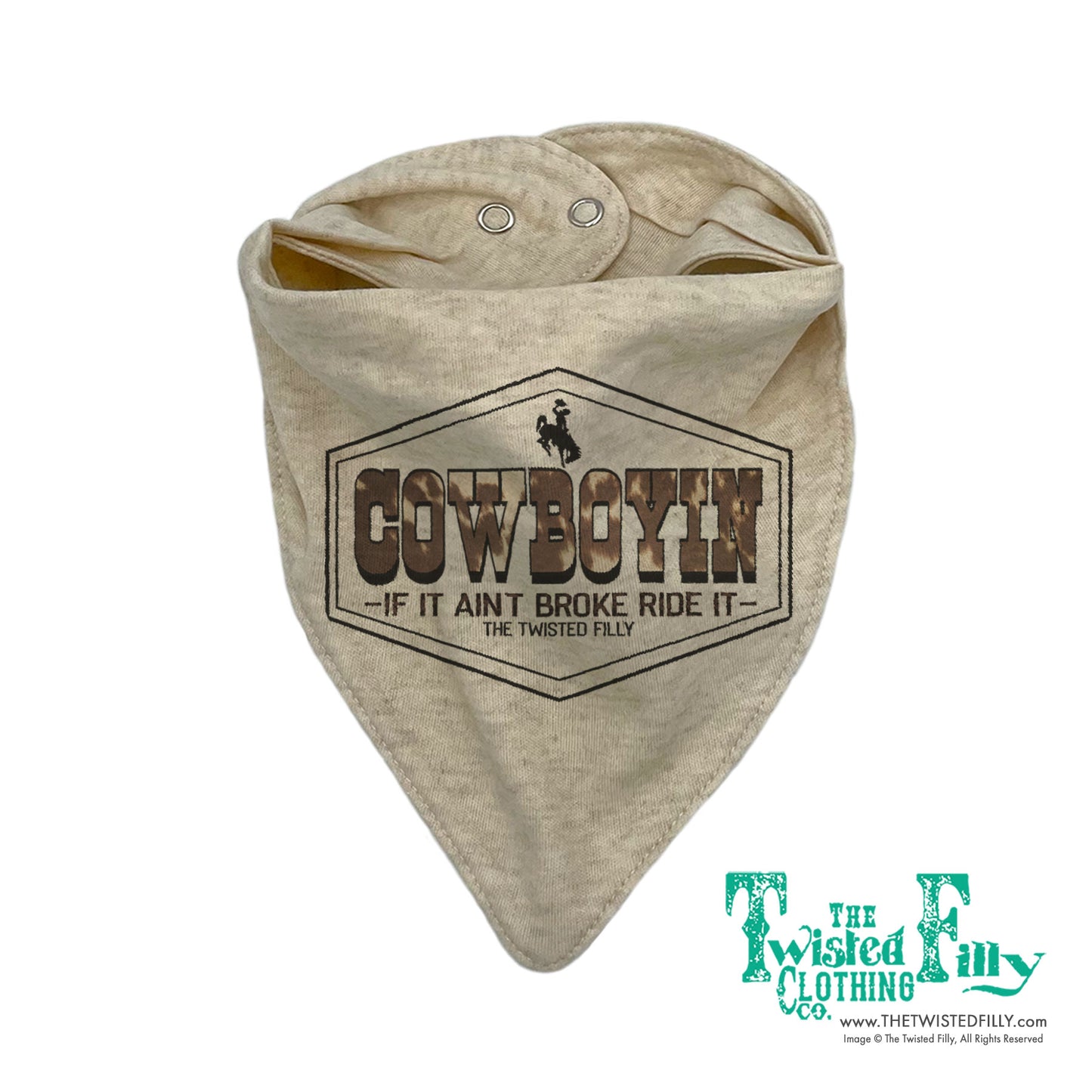 Triangle Cowboy Infant Bib - Oatmeal