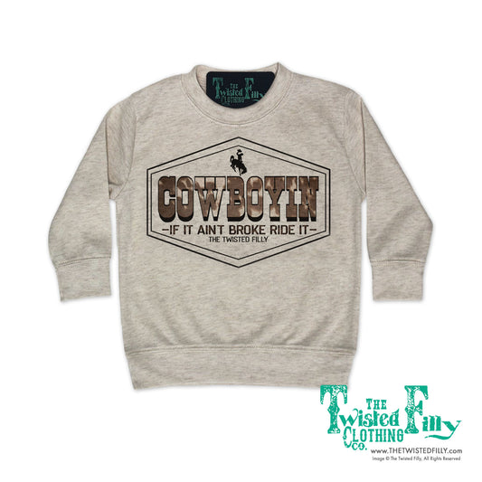 Triangle Cowboy - Boys Toddler Pullover - Oatmeal