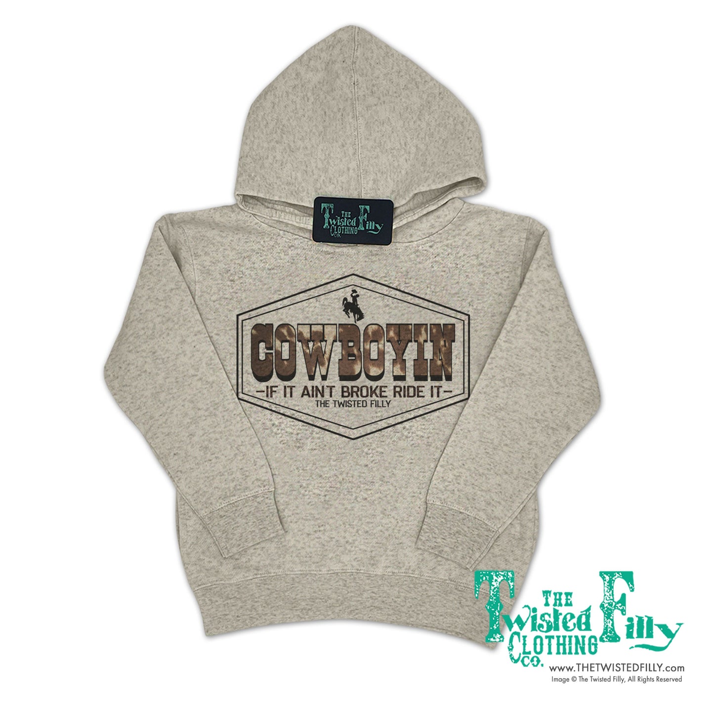 Triangle Cowboy - Toddler Hoodie - Oatmeal
