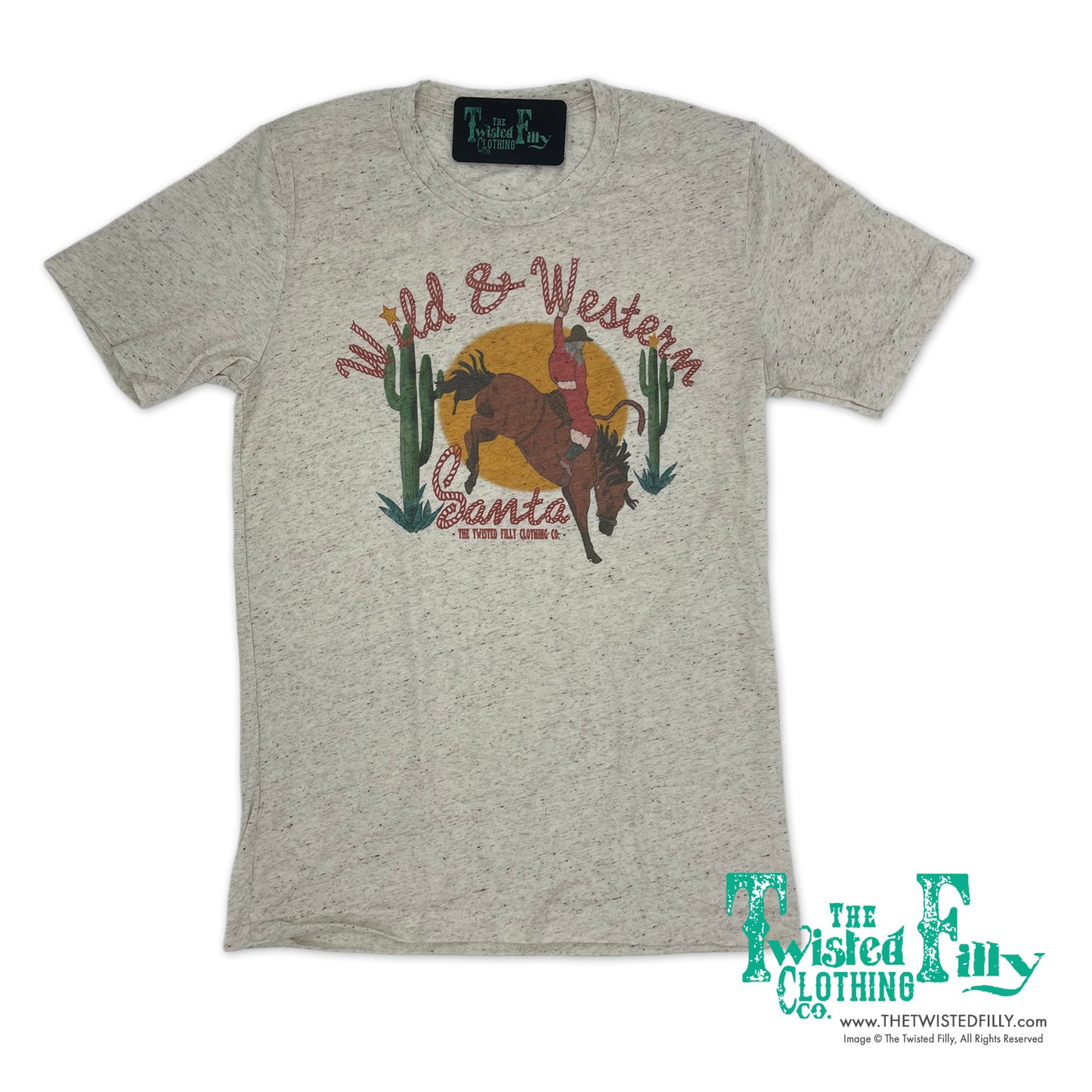 Wild & Western Santa - S/S Youth Tee - Oatmeal